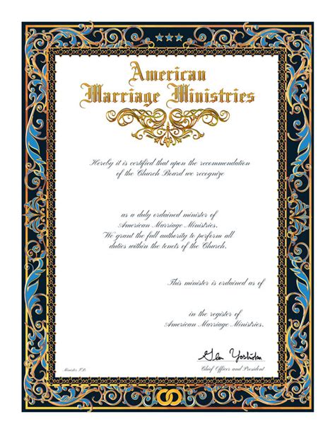 Minister's Marriage Licence .